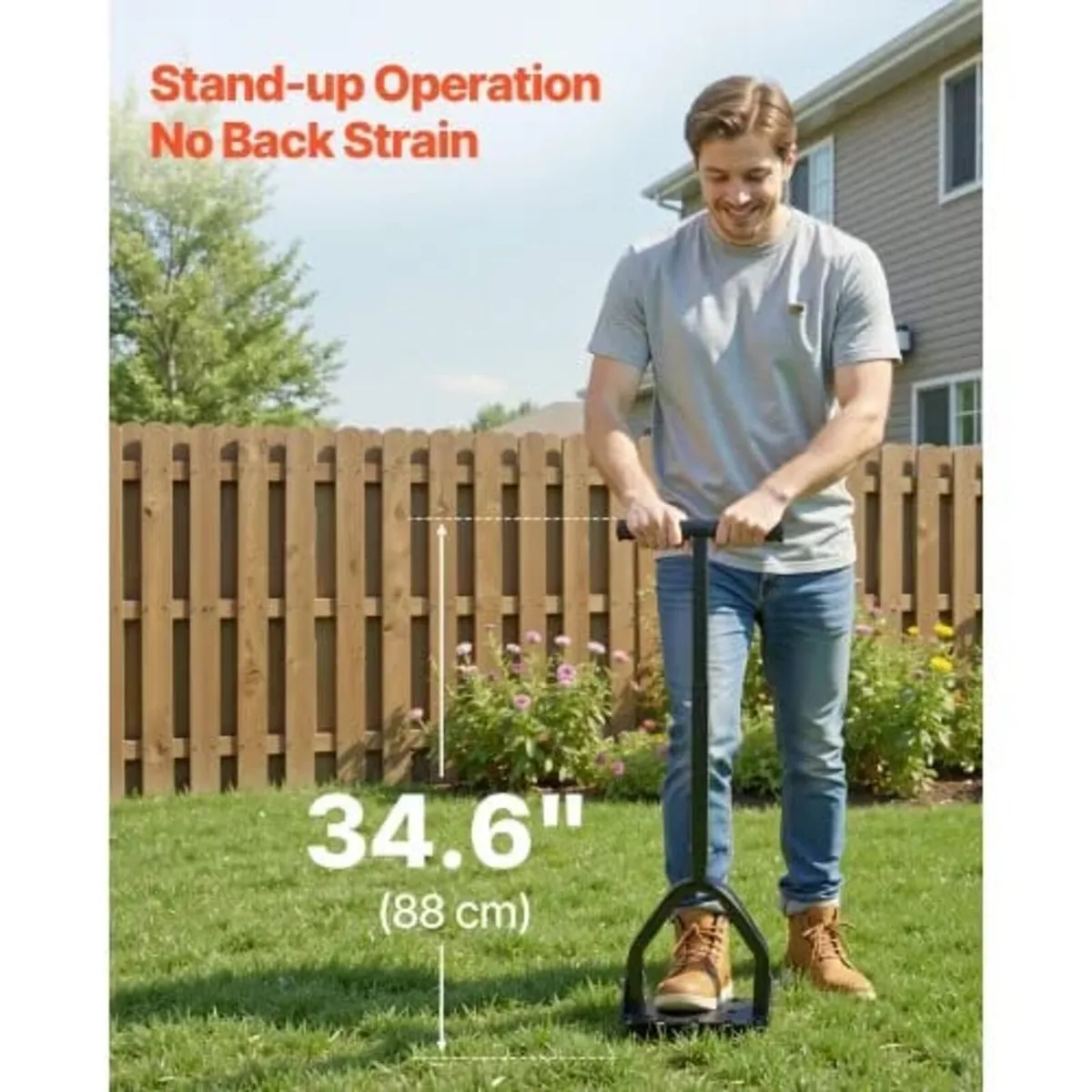 Lawn Aerator, 9.2 in Manual Core Aerator Tool with - Image 2