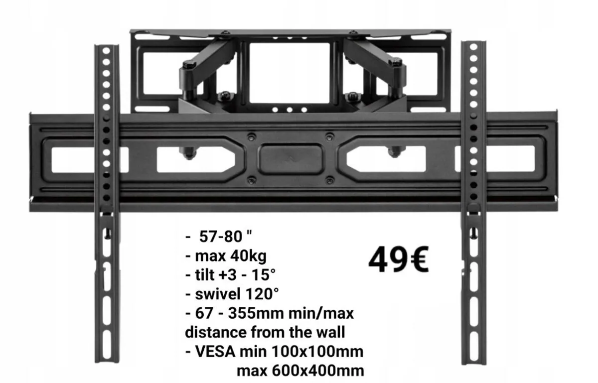 Tv Wall Mount Bracket Tilt Swivel 57-80" - Image 1