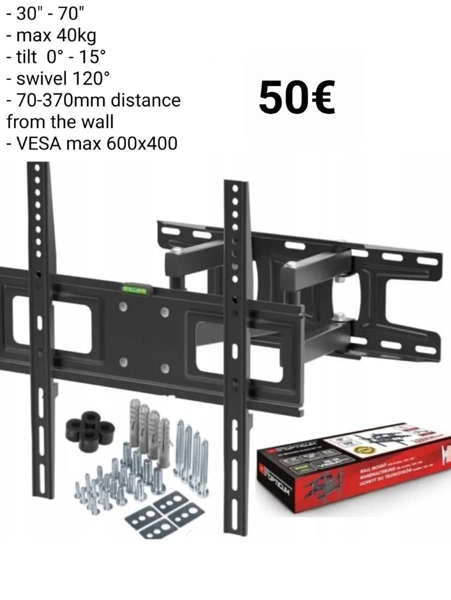 Tv Wall Mount Bracket Tilt Swivel 30-70" - Image 1