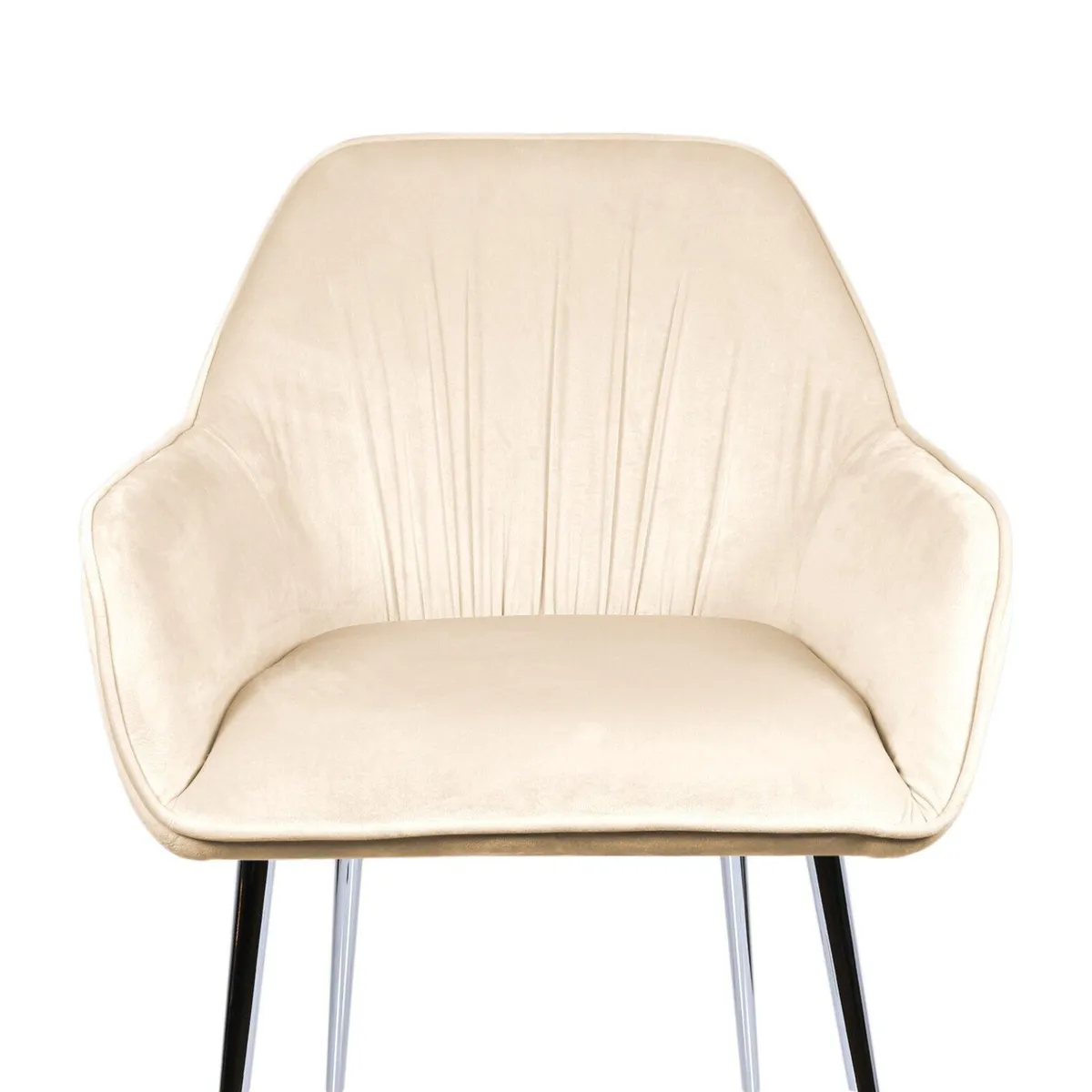 Ivory / Cream / Off-White Velvet Accent Chair - Image 3