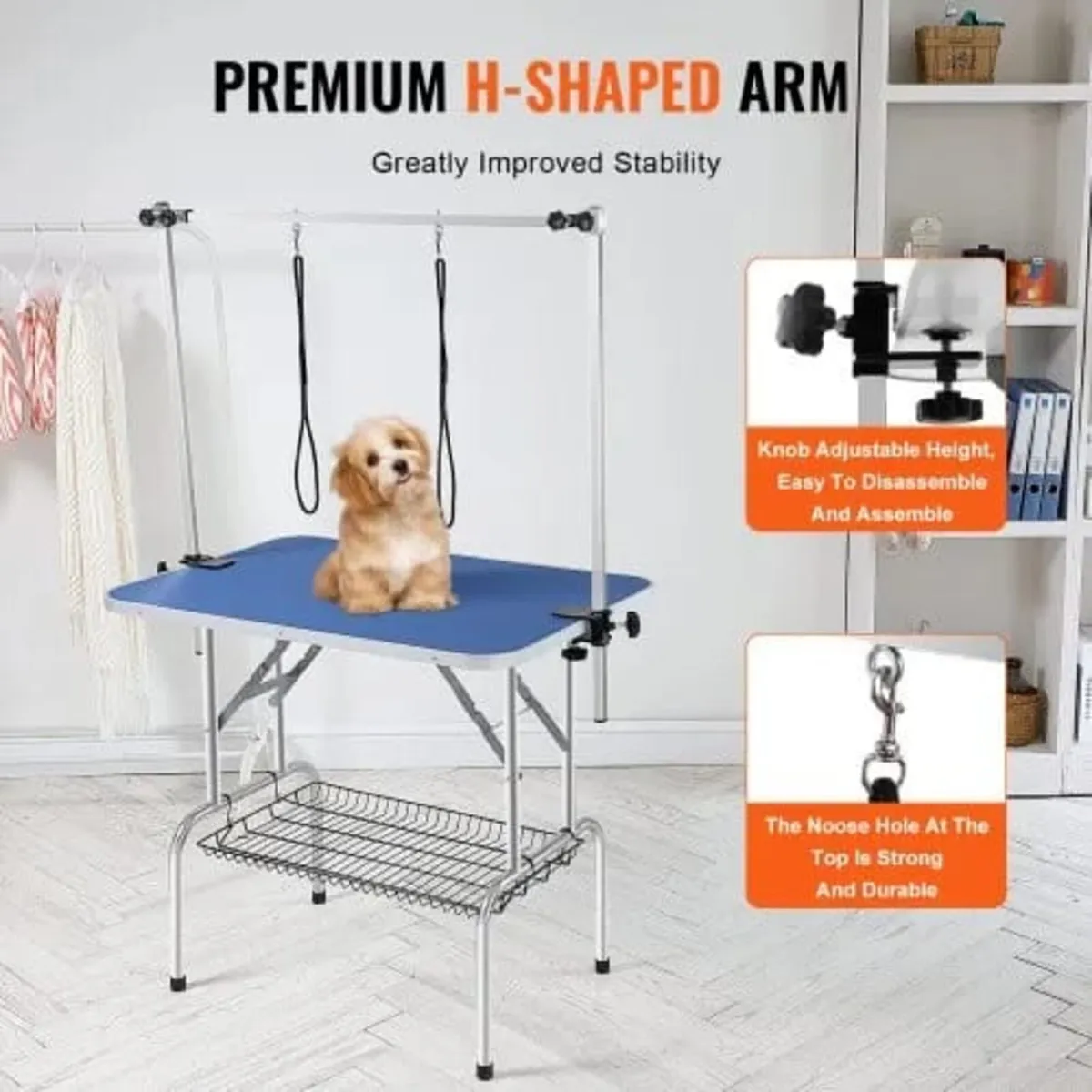 Pet Grooming Table Two Arms with Clamp, 915 x 610m - Image 2