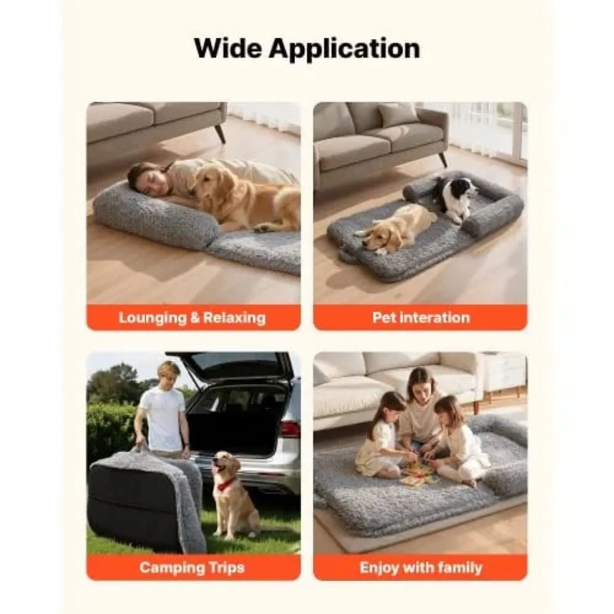 Human Dog Bed, 1810 x 1110 x 240 mm Orthopedic Mem - Image 4