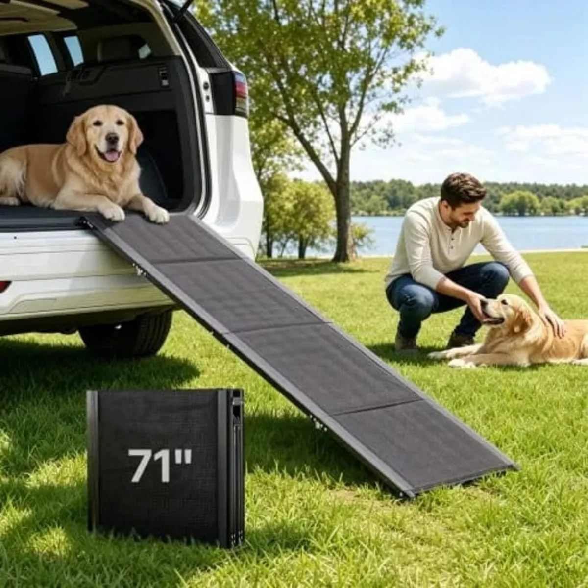 Dog Ramp for Cars, 180 x 50.8 cm, Folding Pet Ramp - Image 1
