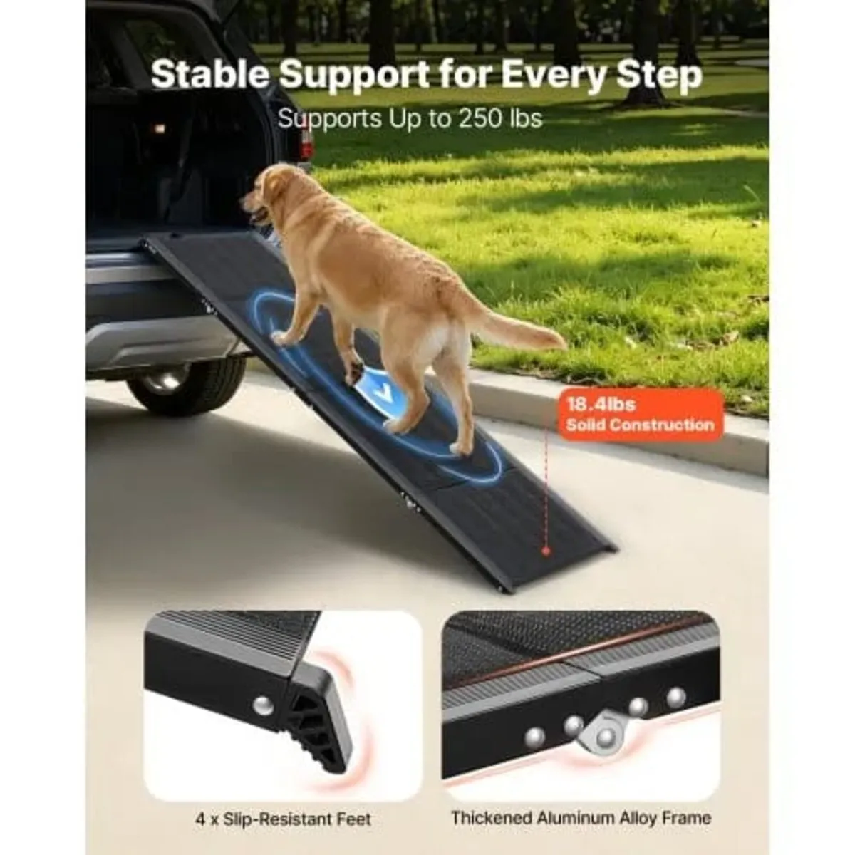 Dog Ramp for Cars, 180 x 50.8 cm, Folding Pet Ramp - Image 3