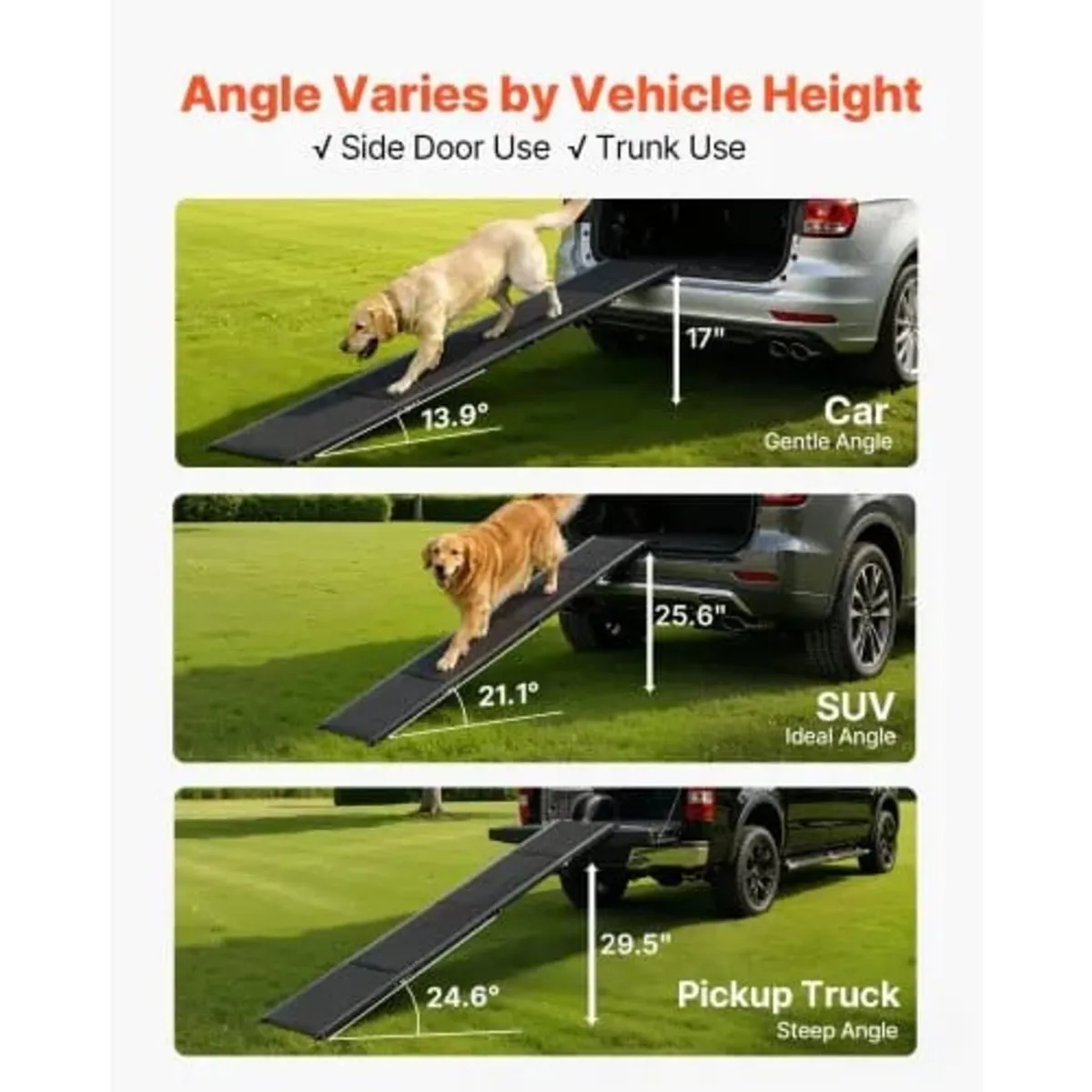 Dog Ramp for Cars, 180 x 50.8 cm, Folding Pet Ramp - Image 2