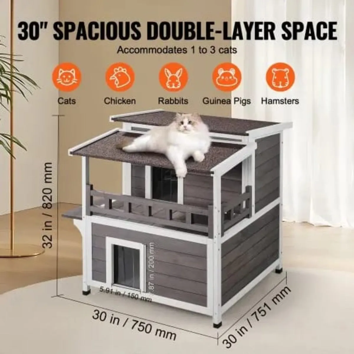 Outdoor Cat House Weatherproof, Feral Cat Shelter - Image 3