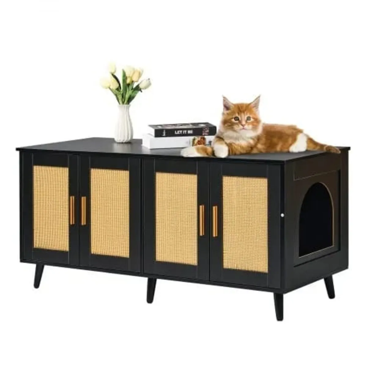 Cat Litter Box Enclosure for 2 Cats, Litter Box Fu - Image 1
