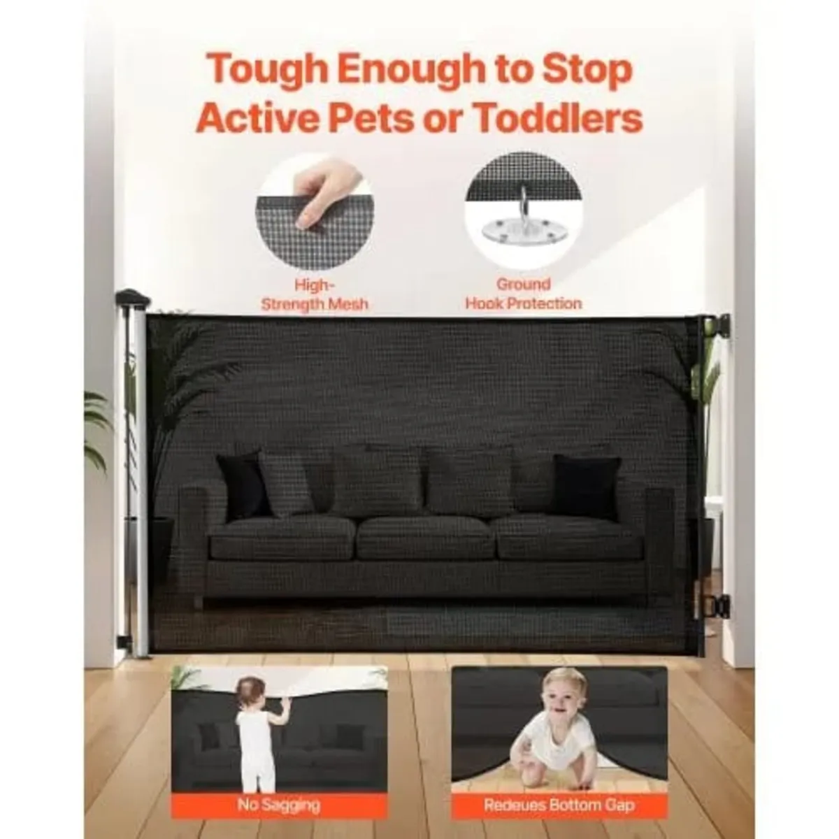 Retractable Baby Gate, Extends to 1450 mm Wide, 98 - Image 1