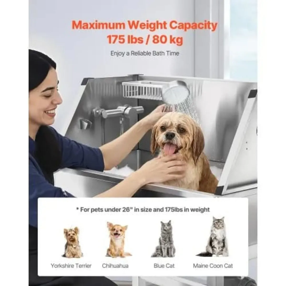 86.4 cm Stainless Steel Dog Washing Station, Pet G - Image 2