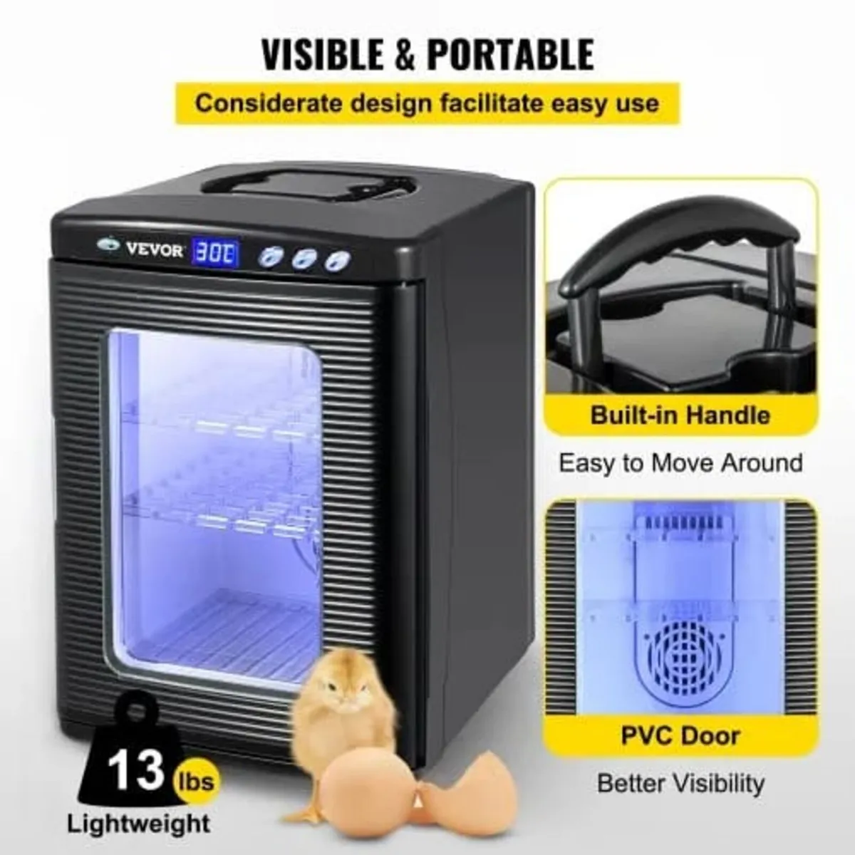Black Reptile Incubator 25L Scientific Lab Incubat - Image 3