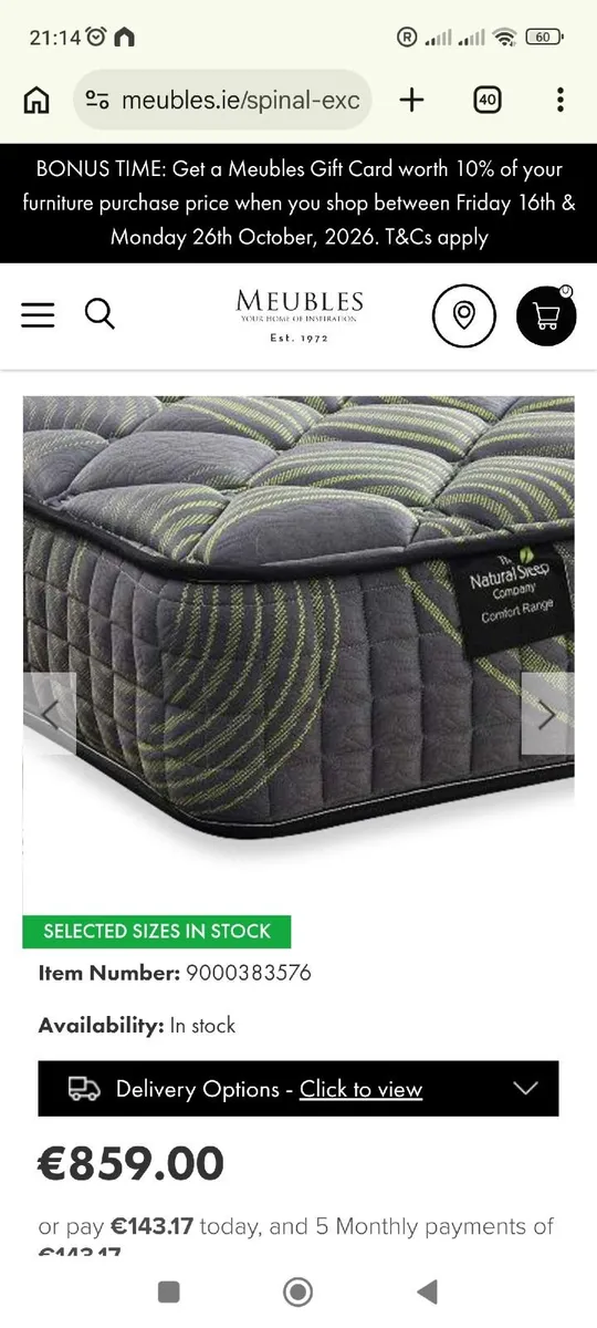 naturesleep spinal support king size mattress - Image 1