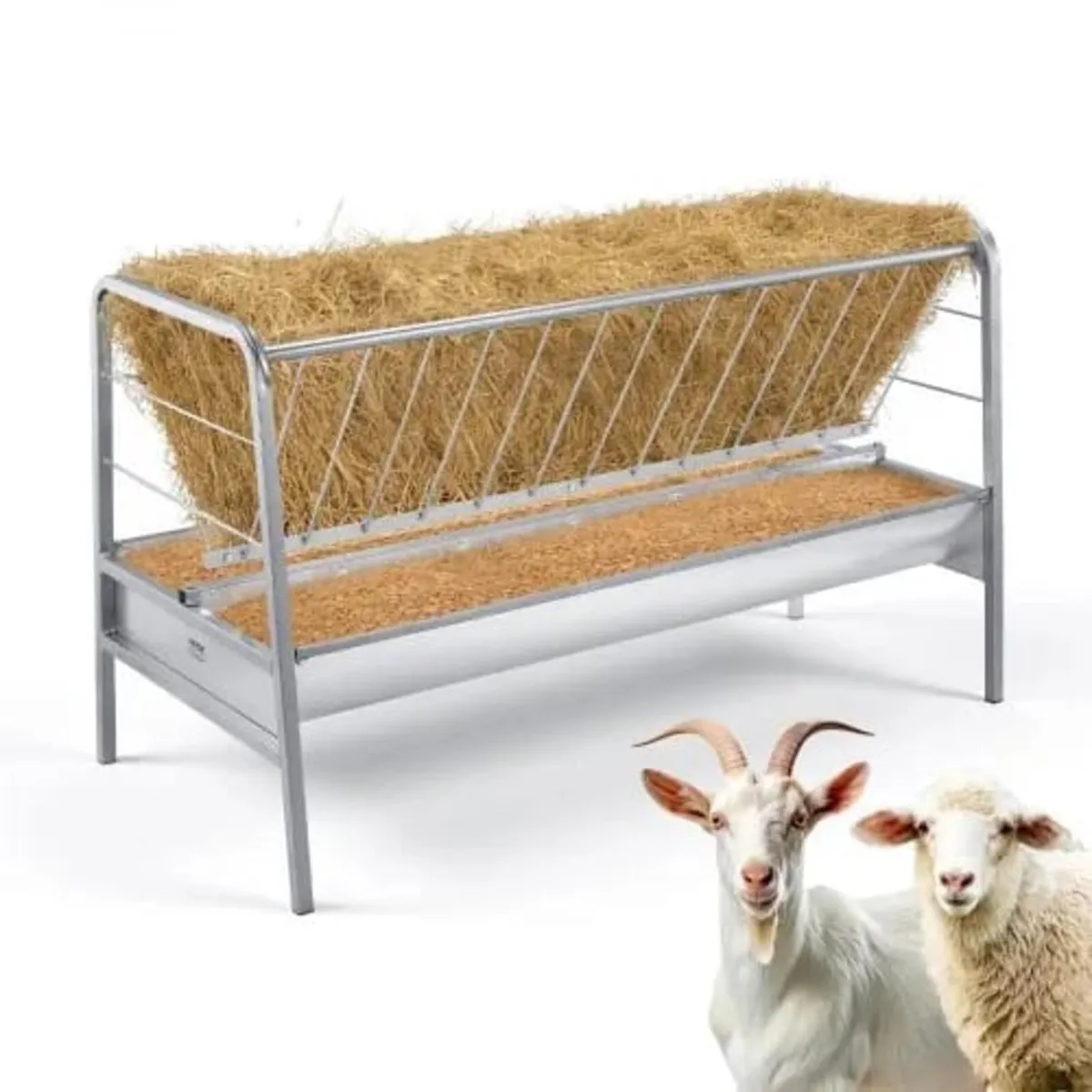 Livestock Hay Feeder, 2 in 1 Grain & Hay Feeder, 3
