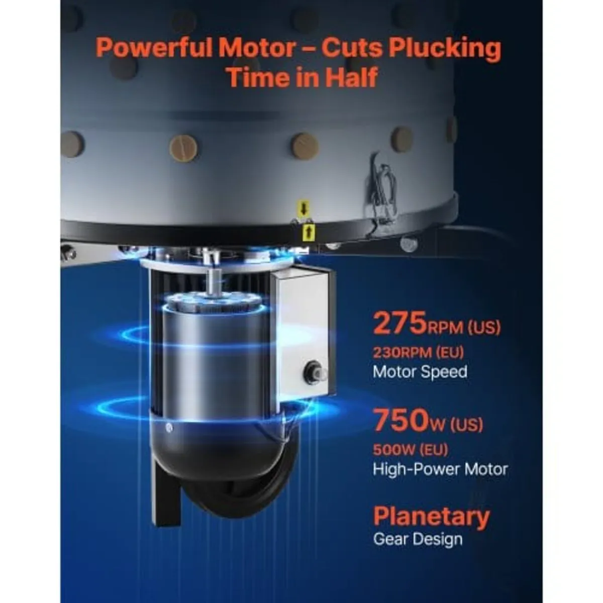 Chicken Plucker Machine, 500mm Drum, 900W & 230RPM - Image 2