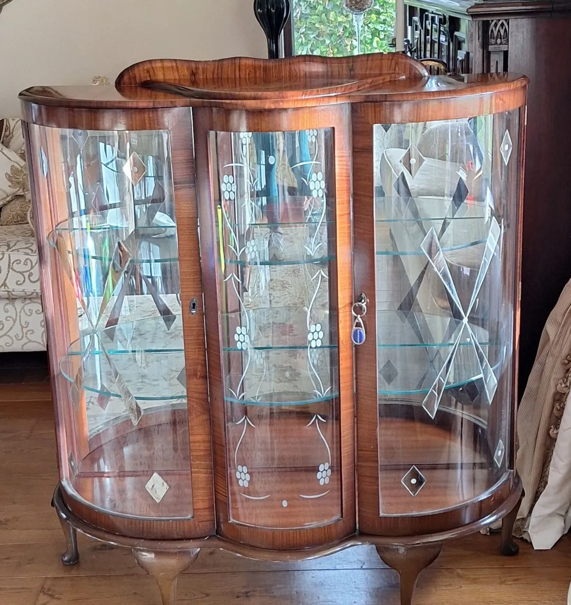 Antique glass/drinks cabinet - Image 1