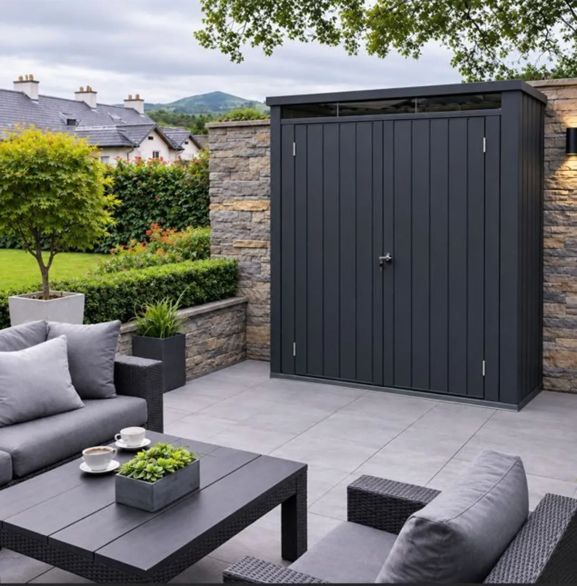 🏡 5x2 PALLADIUM STEEL GARDEN SHED – ANTHRACITE GR - Image 4