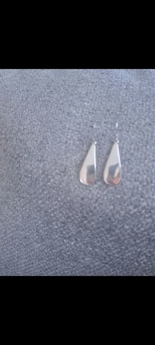 Silver hallmarked drop earrings  (not new) - Image 1