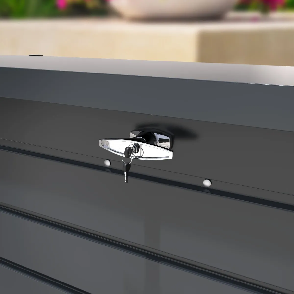 🏡 PALLADIUM 856L STEEL PATIO STORAGE BOX -Grey - Image 4