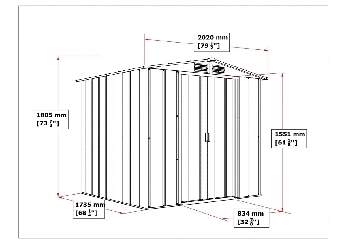 6x6 ECO Steel Garden Shed – Anthracite Grey – - Image 4