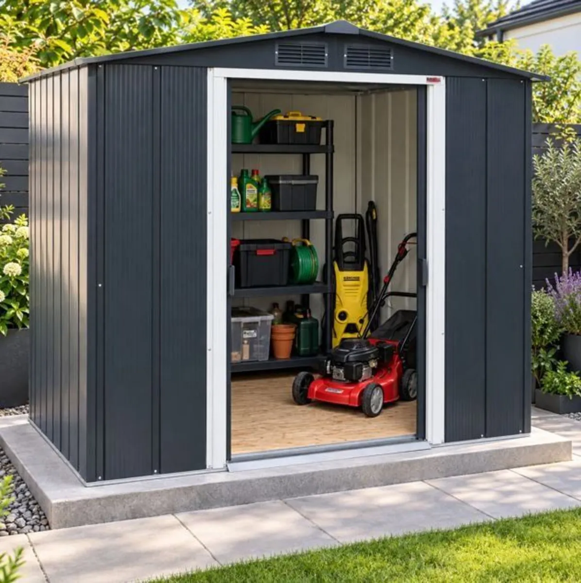 6x6 ECO Steel Garden Shed – Anthracite Grey – - Image 2