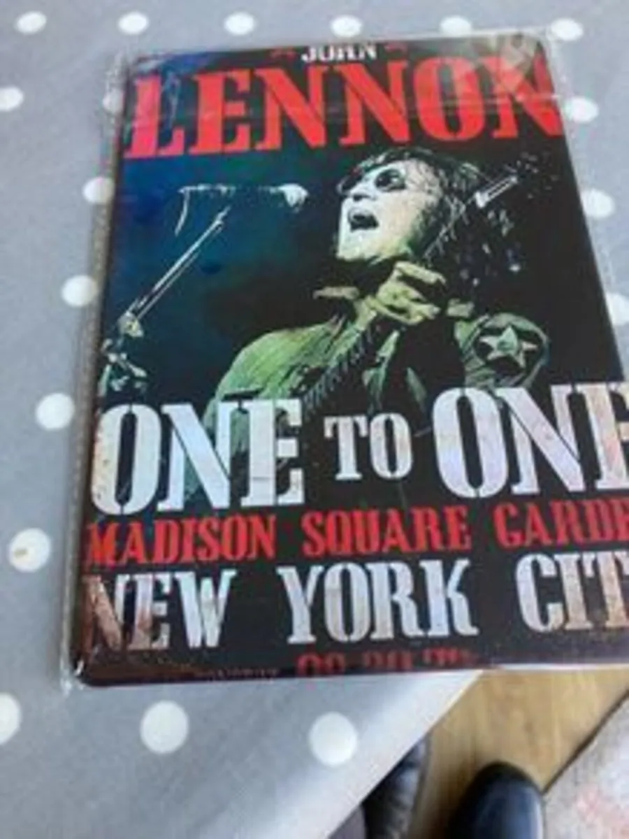 John Lennon Metal Wall Plaque