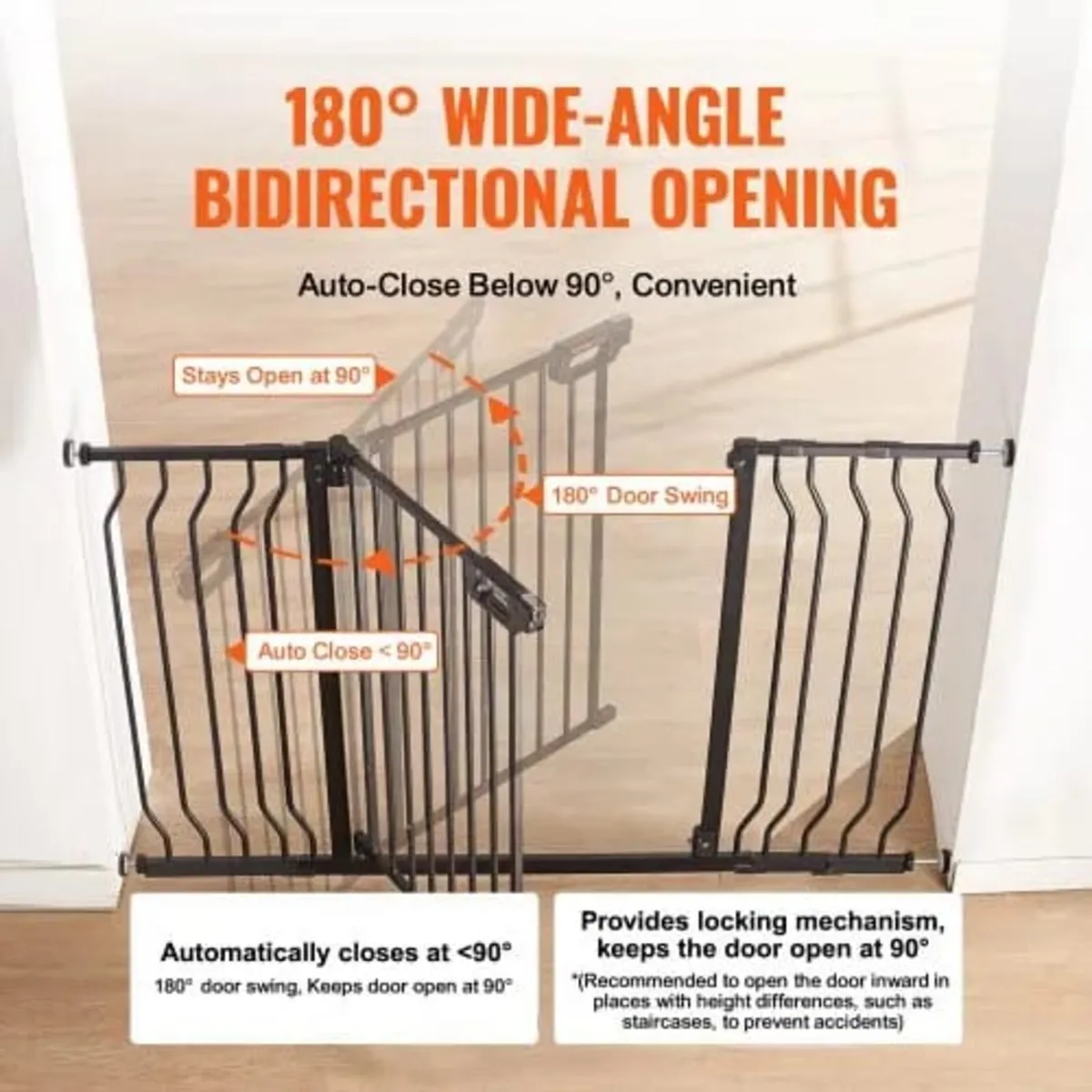Baby Gate, 29.5"-51" Extra Wide, 30" High, Dog Gat - Image 3