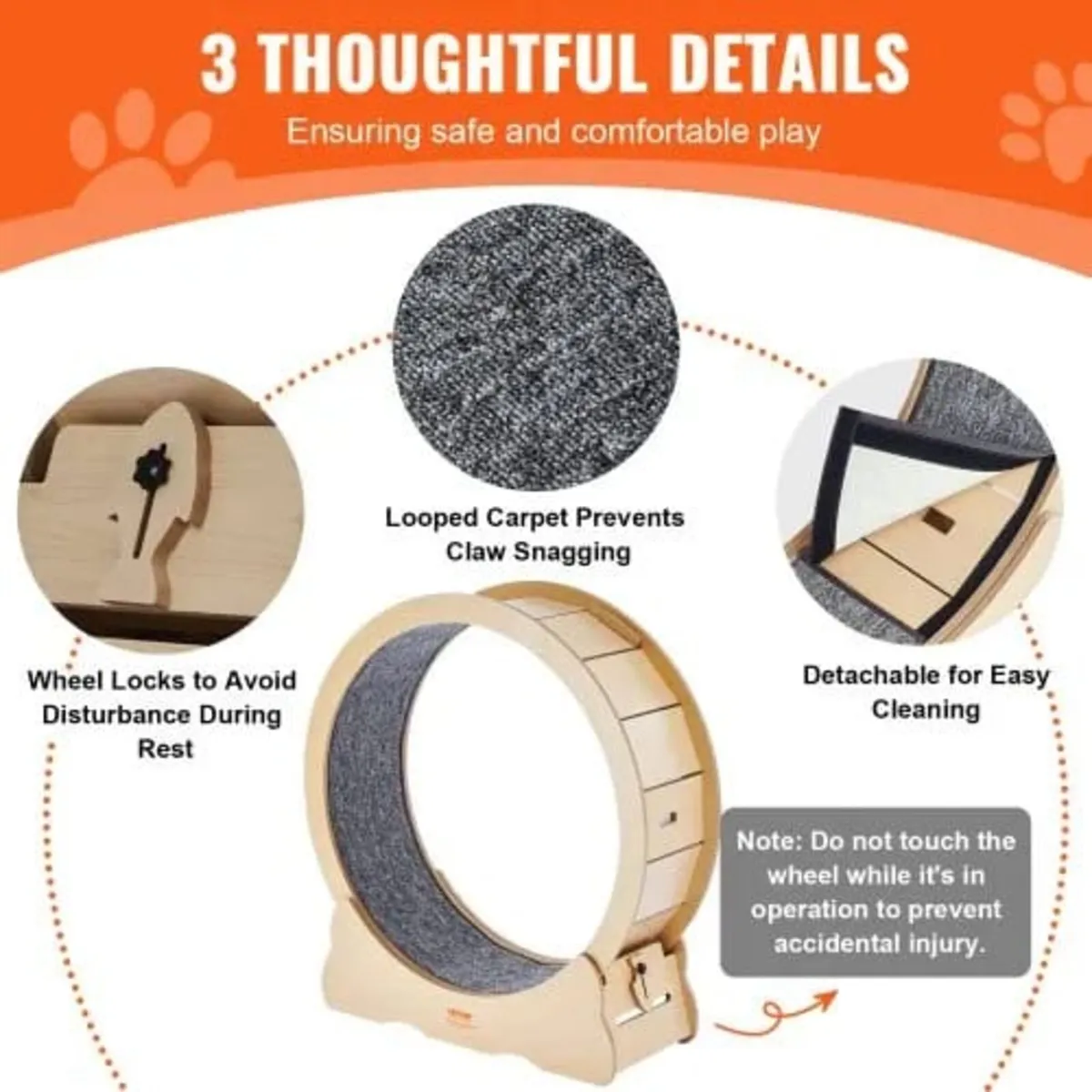 Cat Exercise Wheel, Large Cat Treadmill Wheel for - Image 4