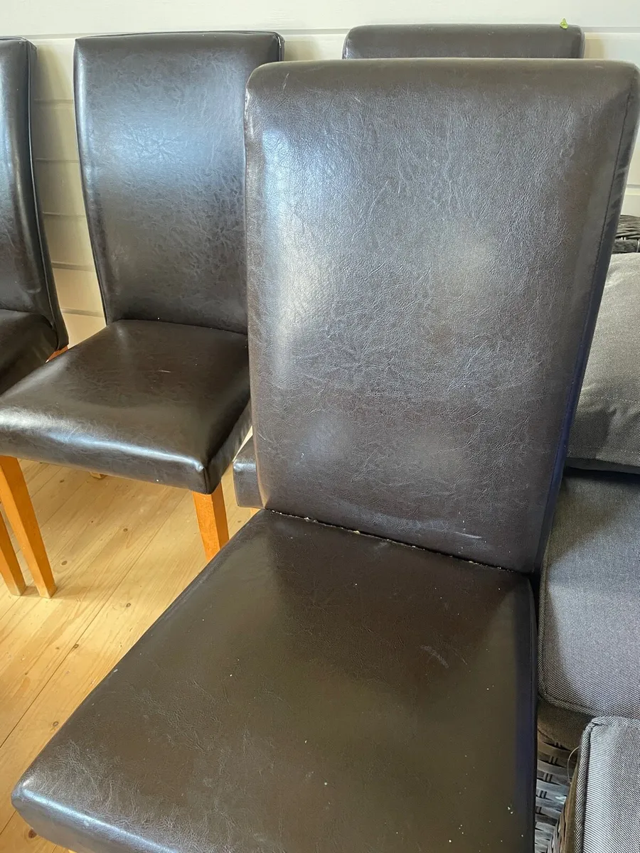 6 Leather Dining Room chairs - Image 1