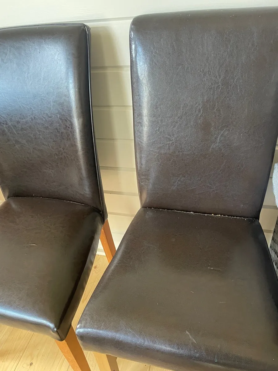 6 Leather Dining Room chairs - Image 2