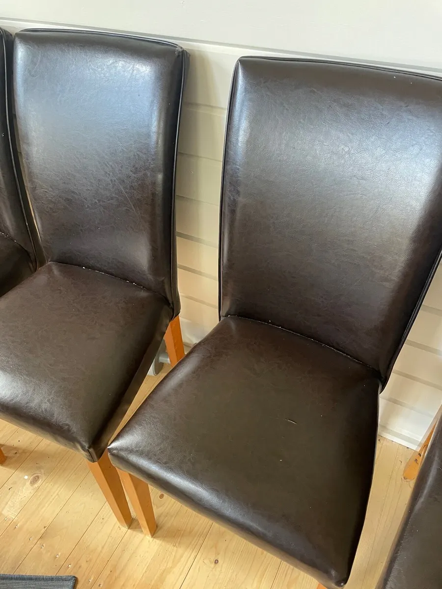 6 Leather Dining Room chairs - Image 3
