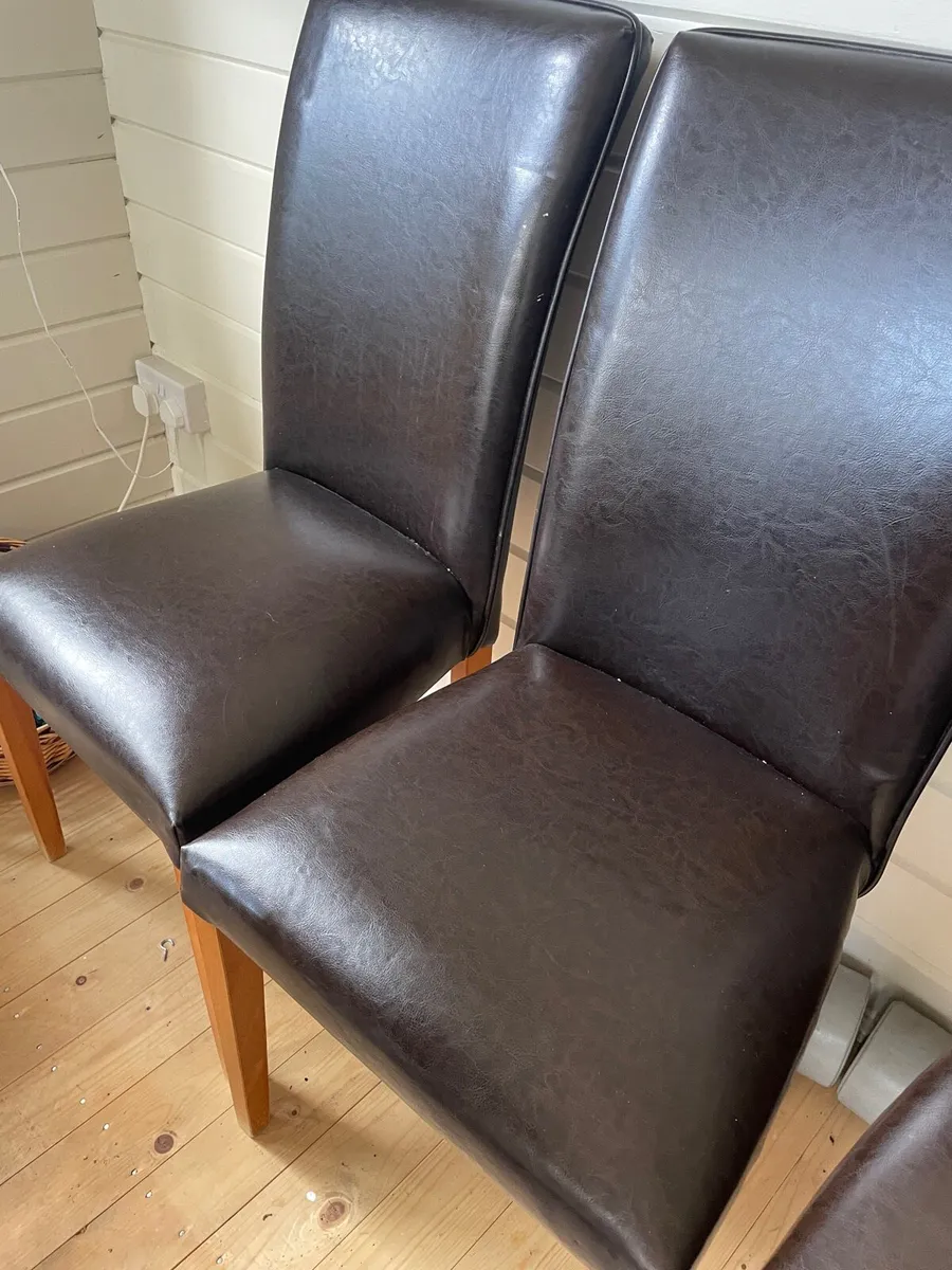 6 Leather Dining Room chairs - Image 4
