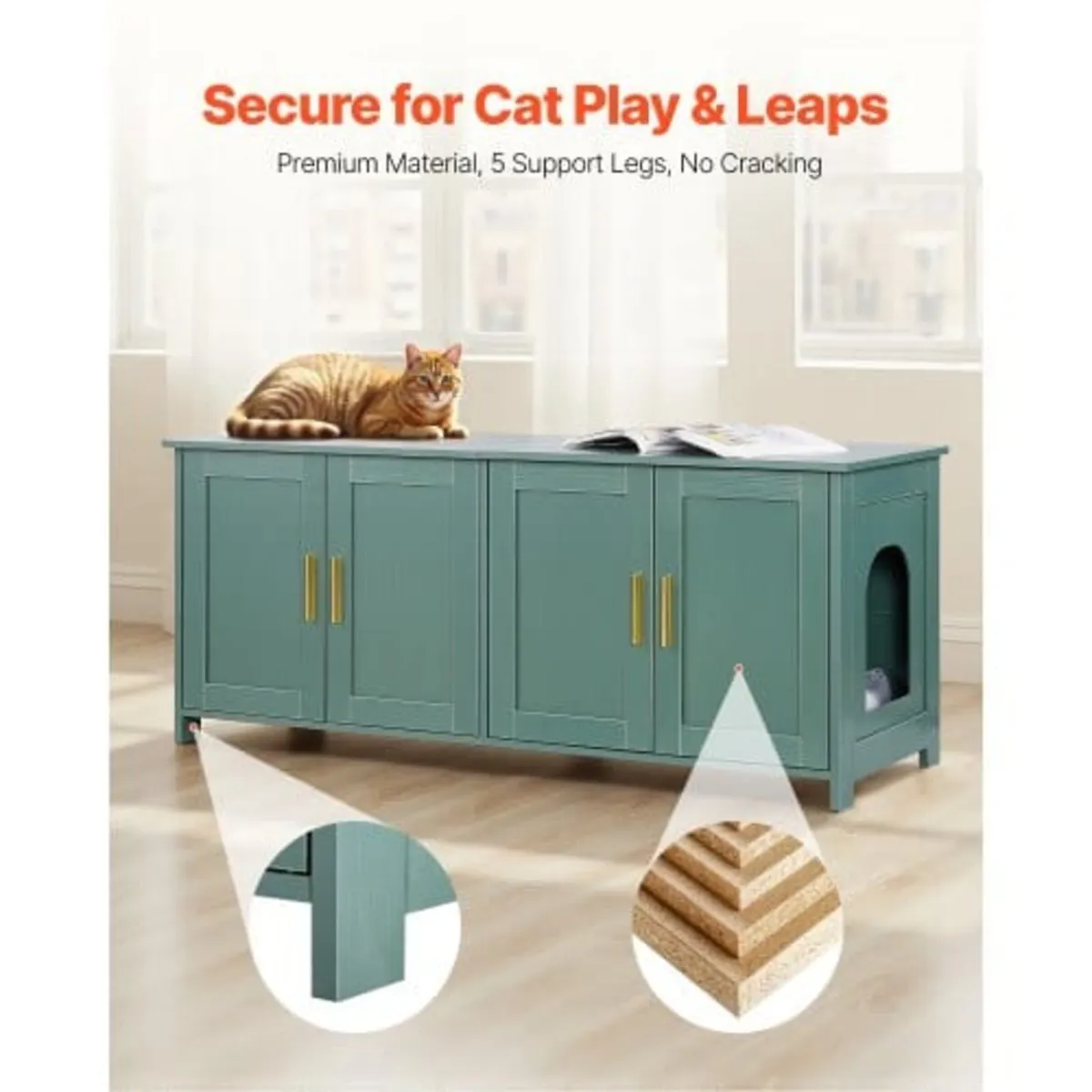 Cat Litter Box Enclosure for Multi Cats, 120cm Hid - Image 2