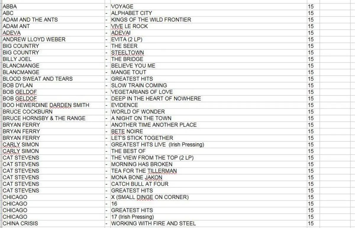 ROUND UP OF VINYL RECORDS FOR SALE - ALL €15 EACH - Image 1