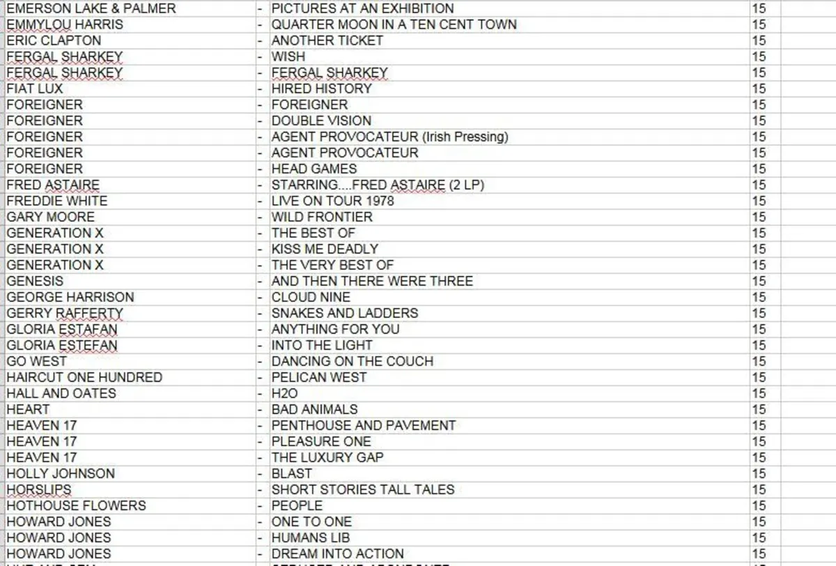 ROUND UP OF VINYL RECORDS FOR SALE - ALL €15 EACH - Image 3
