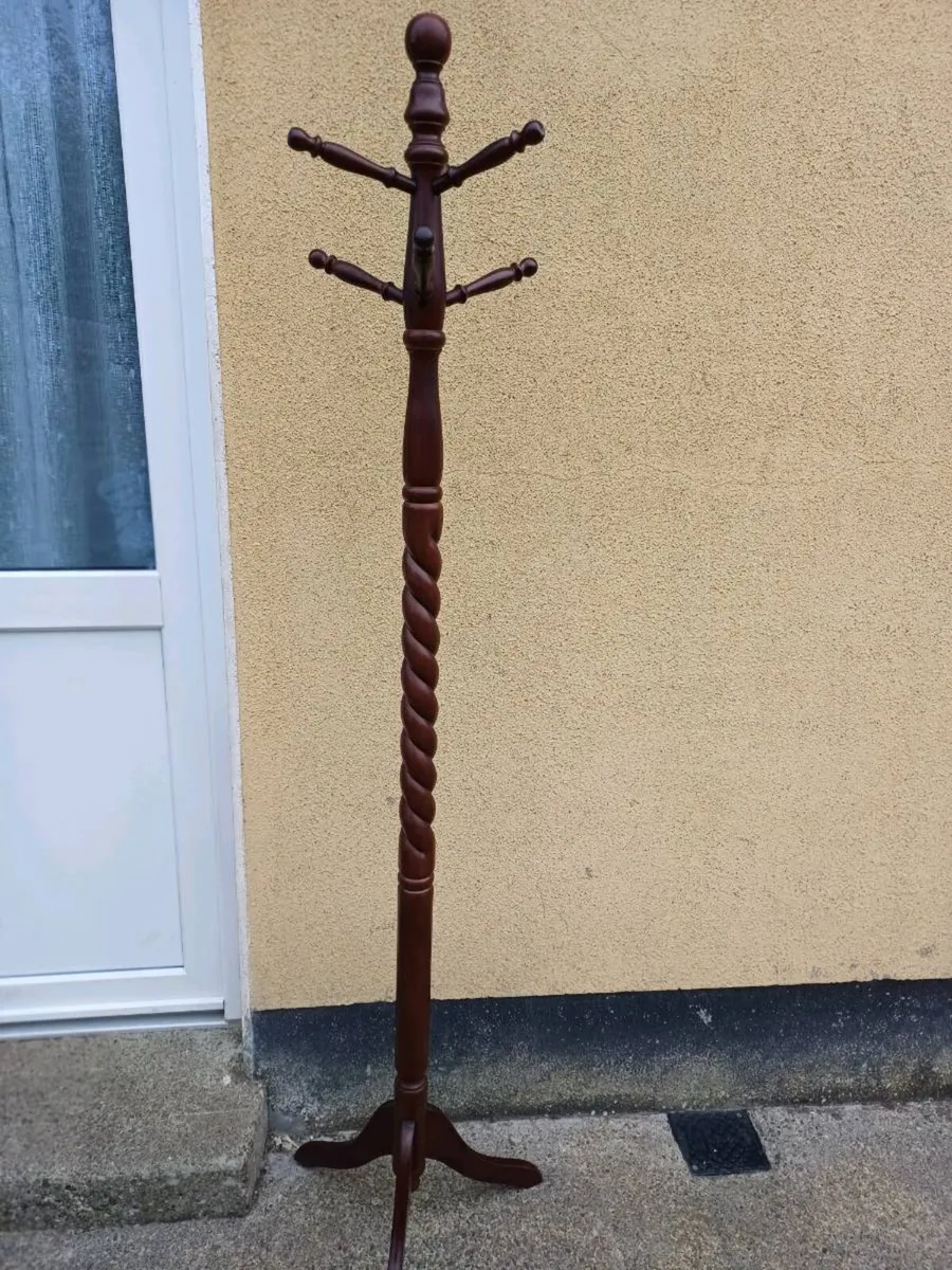Vintage Barley Twist Mahogany Coat Hanger - Image 2