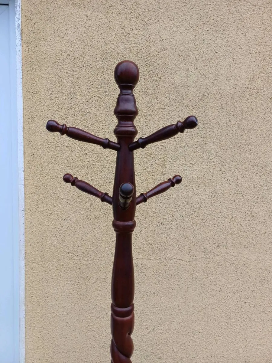 Vintage Barley Twist Mahogany Coat Hanger - Image 4