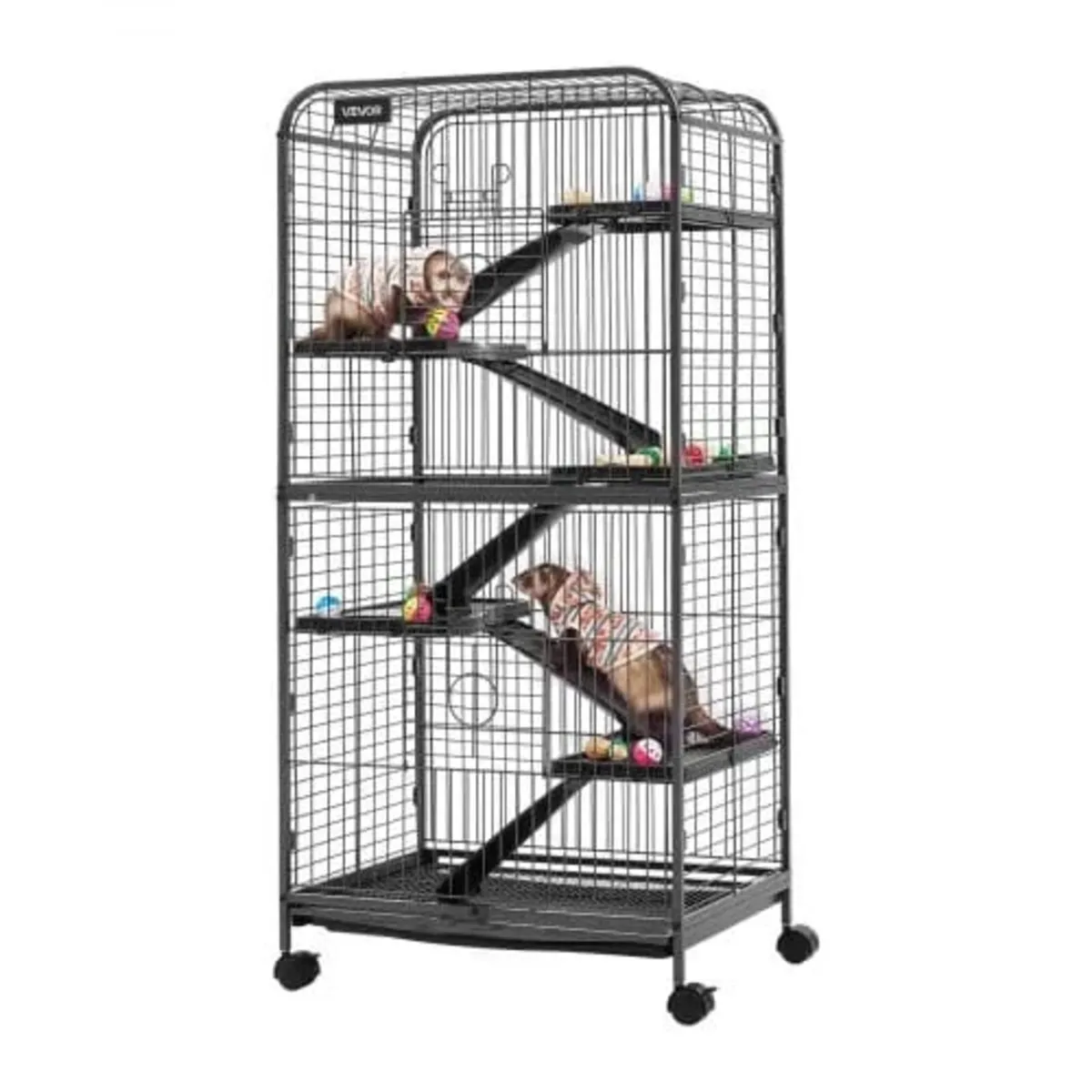 Metal Small Animal Cage 133 cm 6-Tier Rolling Ferr - Image 1