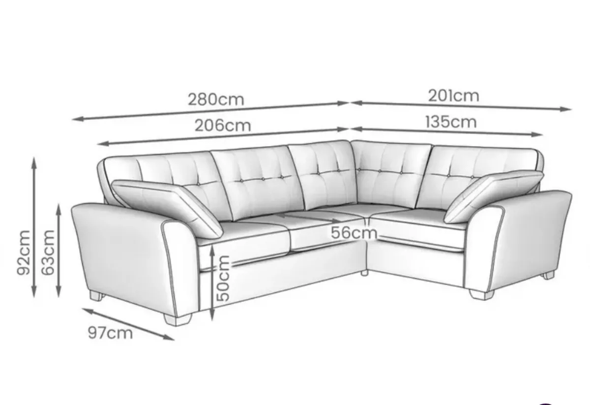 Corner couch and armchair - Image 2