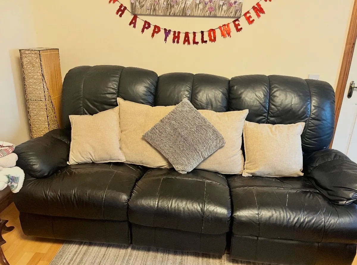 Free to take - black leather couch