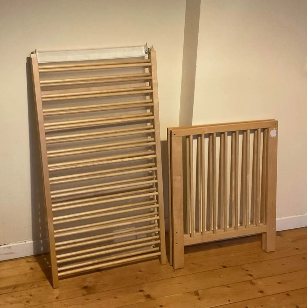 Large Wooden Baby Cot – Natural Wood Finish - Image 3