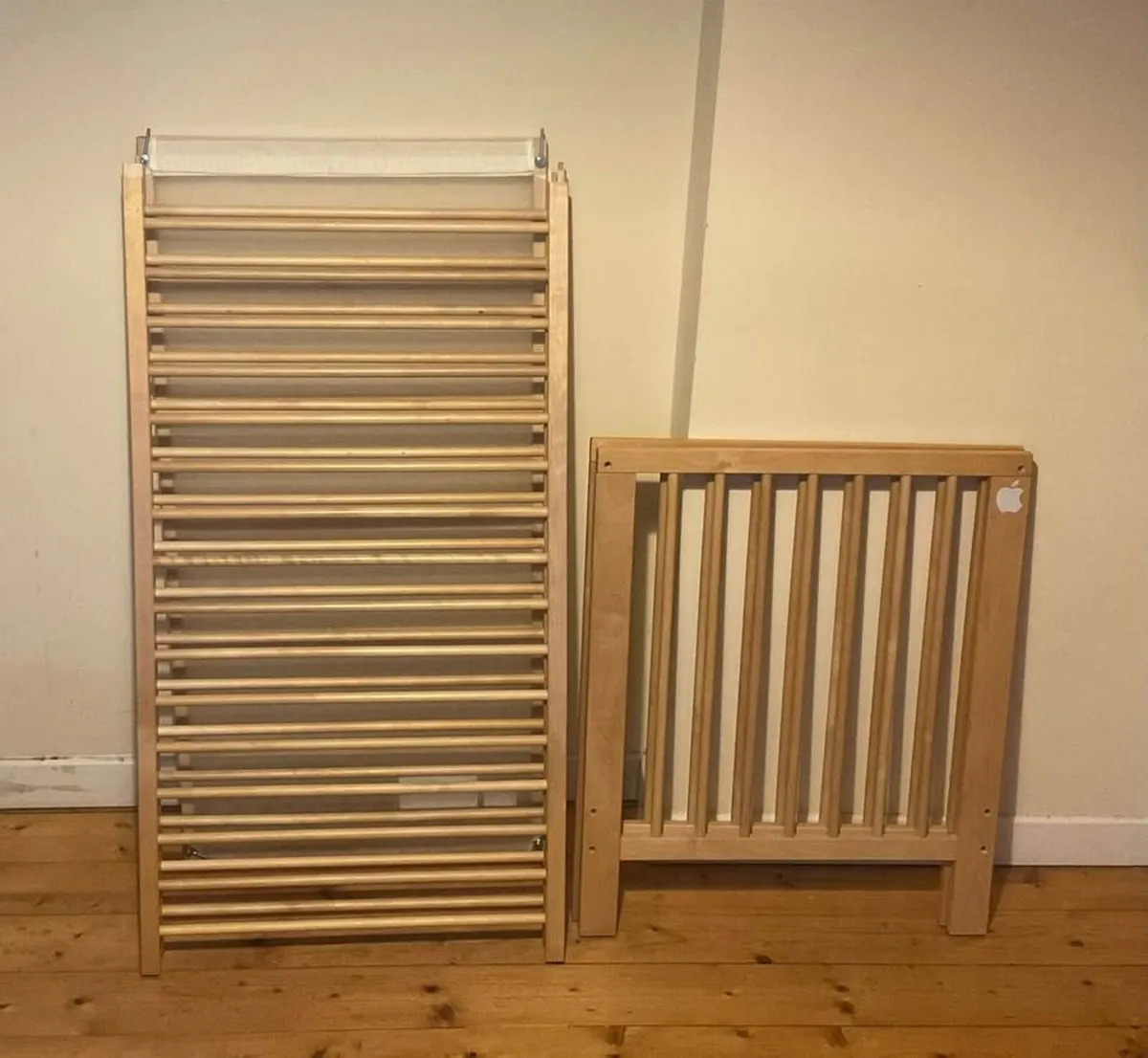 Large Wooden Baby Cot – Natural Wood Finish - Image 4