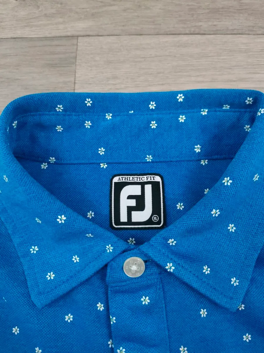 FootJoy FJ Floral Patterned Golf Polo Shirt XL - Image 4