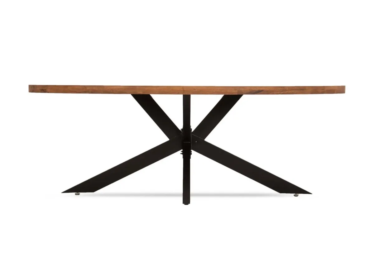 Ez Living 200cm Oval Oak Dining Table Brand New - Image 4