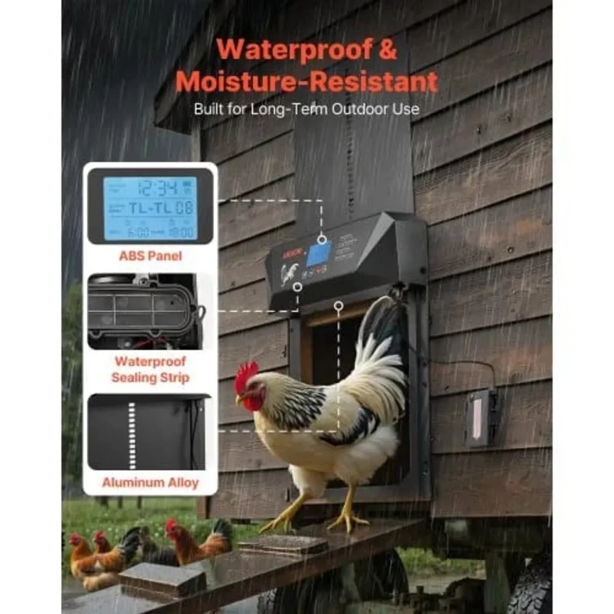 Automatic Chicken Coop Door, DC & Battery Powered - Image 2