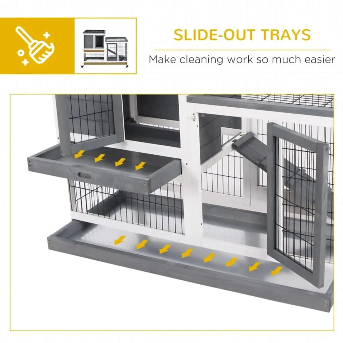 Wooden Indoor Rabbit Hutch Guinea Pig House Bunny - Image 3