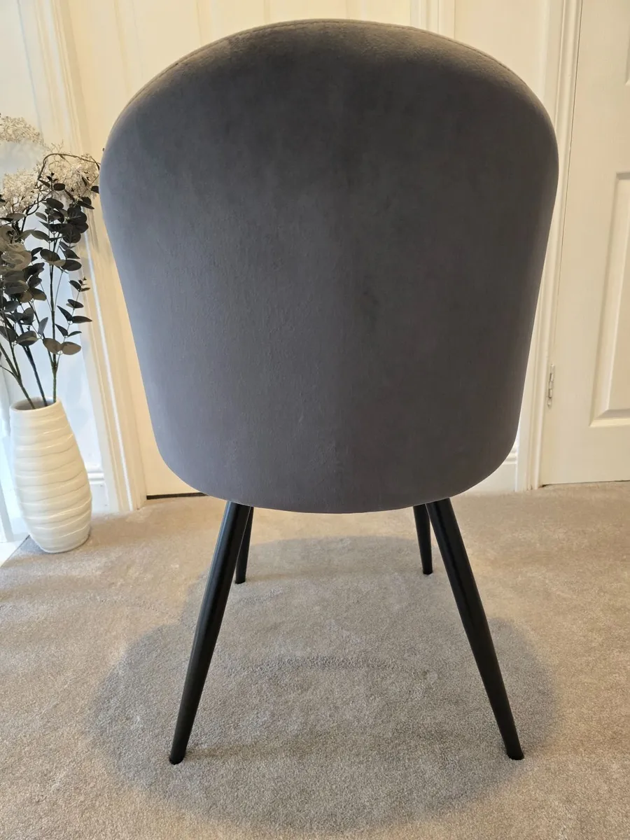 Grey Velvet Accent Chair - Image 2