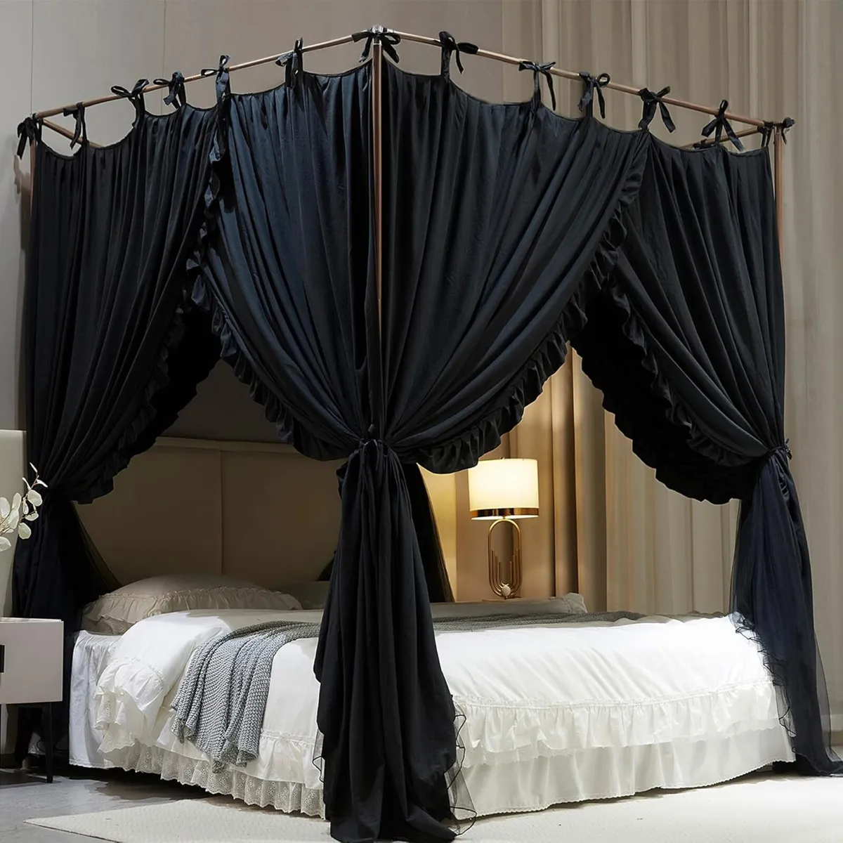 4 Corners Post Princess Curtain Bed Canopy Layer - Image 2