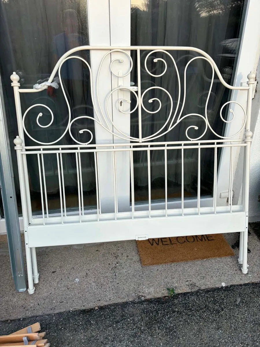 ikea metal white bed frame €120 (as new) - Image 4