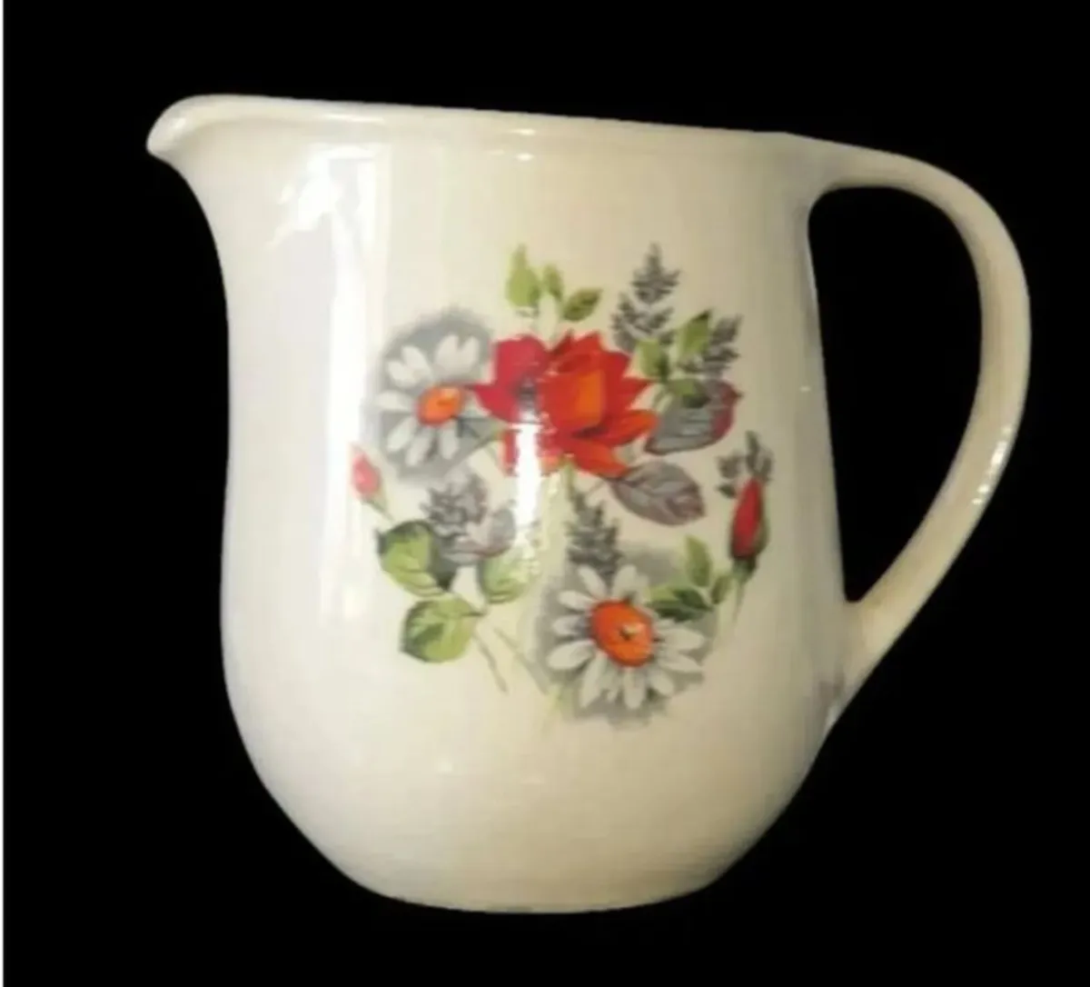 Vintage 1960s Ceramic Floral Jug/Pitcher - Image 3