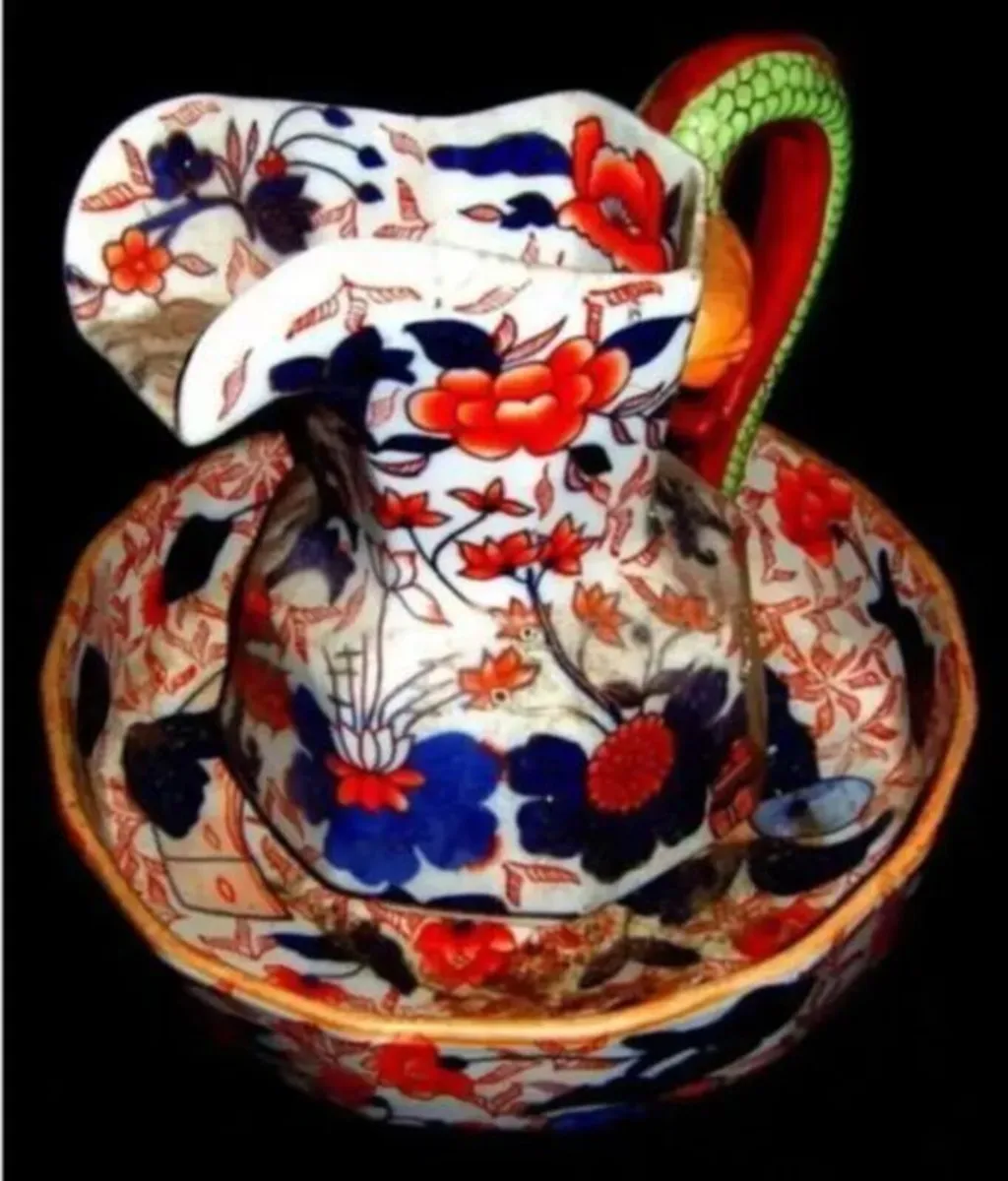 Vintage Ringtons Imari Patterned Jug & Bowl - Image 3