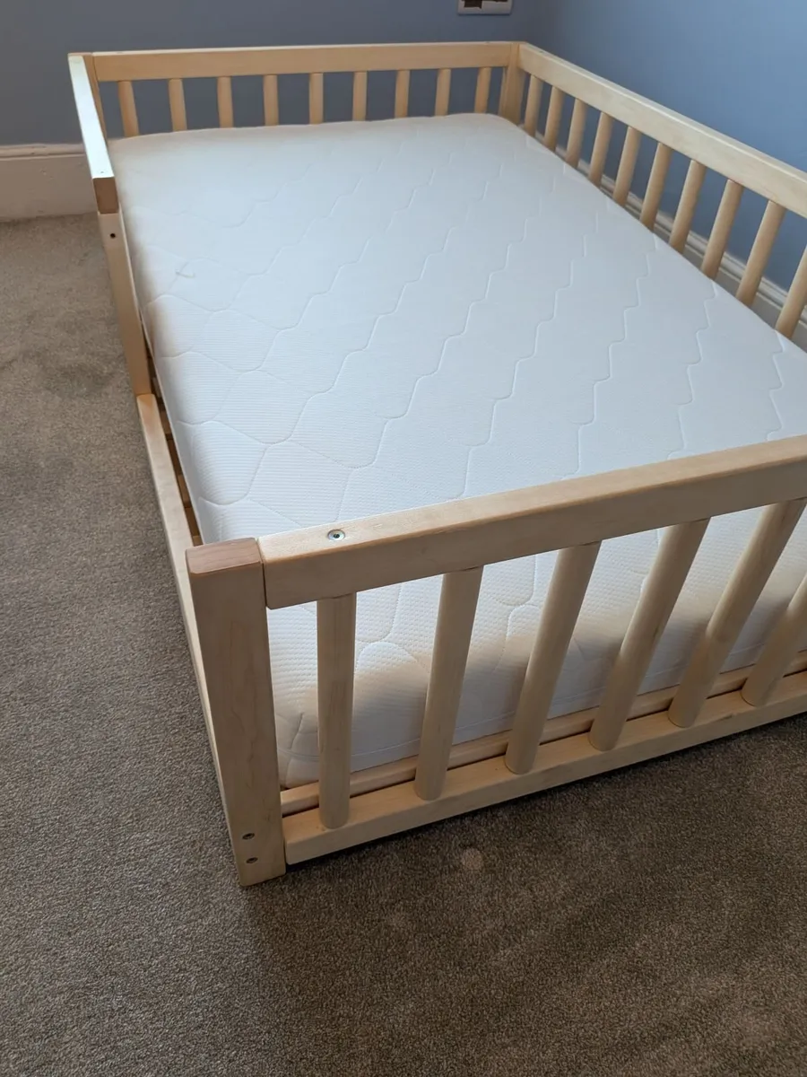 Toddler Bed frame and New Mattress - Image 1